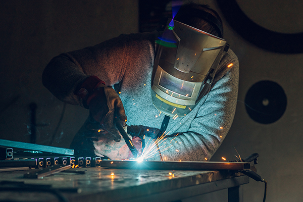 Welder at work