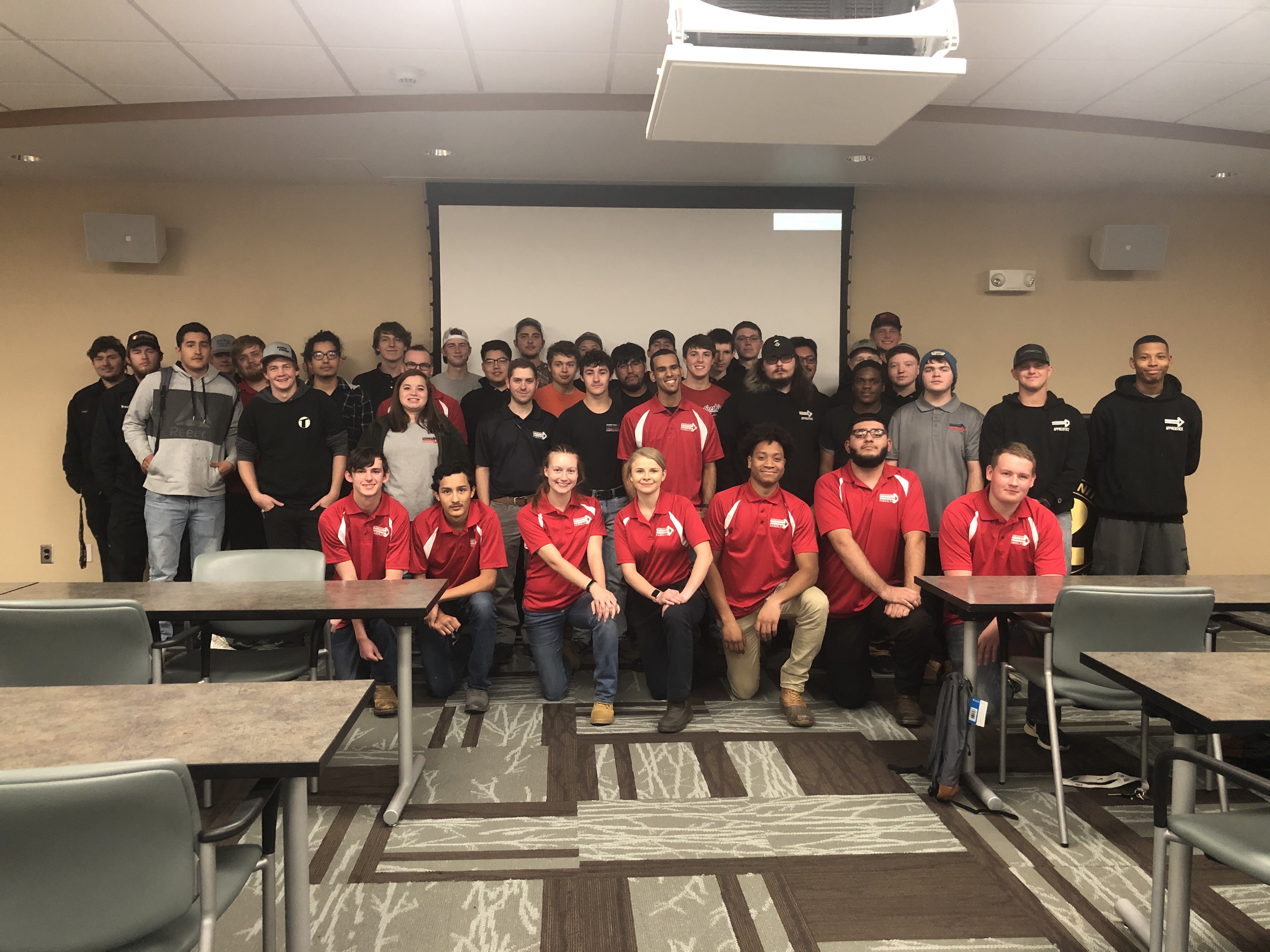 The current Apprenticeship Randolph apprentices gathered Wednesday, Nov. 13, in the JB & Claire Davis Corporate Training Center on the Randolph Community College campus to celebrate National Apprenticeship Week.