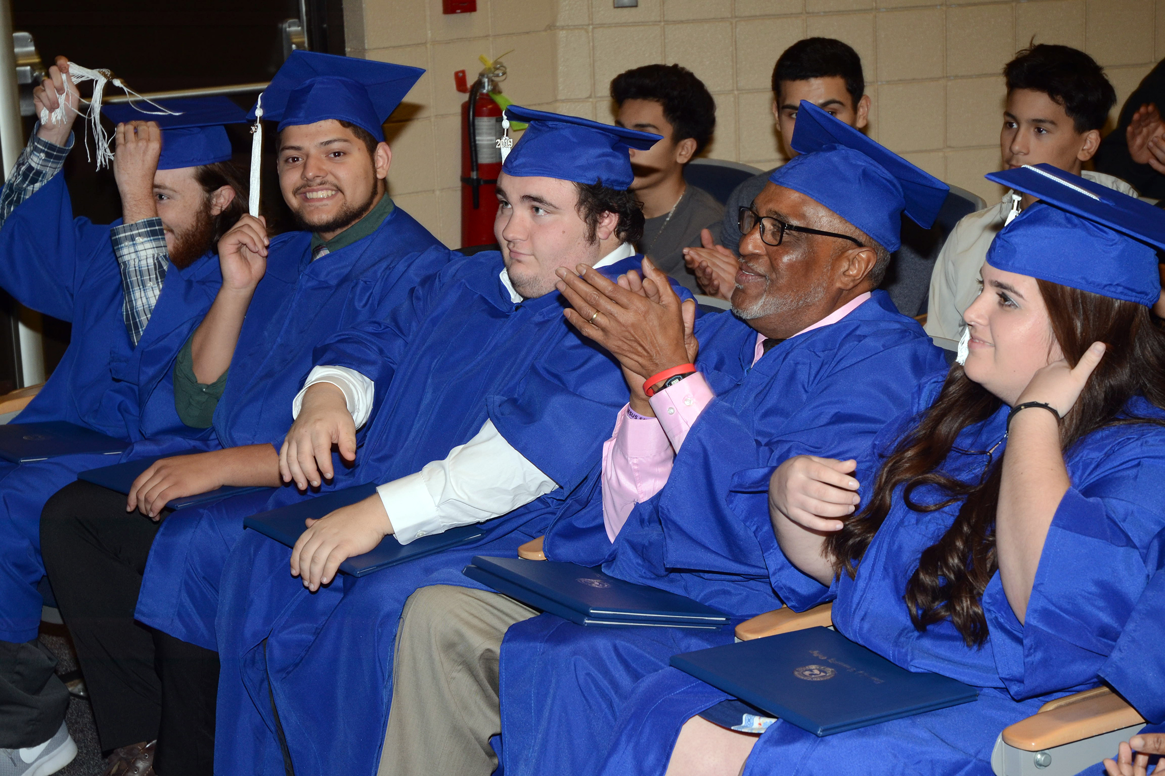 College and Career Readiness graduates move their tassels during the graduation ceremony, held Thursday, Dec. 12, in the R. Alton Cox Learning Resources Center Auditorium on Randolph Community College’s Asheboro Campus.