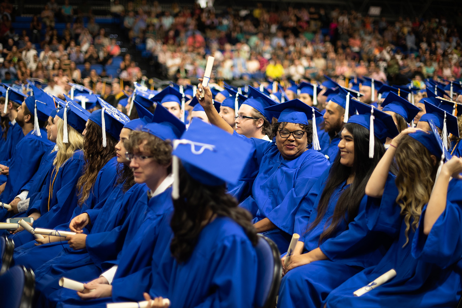 Close to 300 Randolph Community College graduates crossed the stage to receive their degrees, diplomas, or certificates Wednesday, May 8, at the Fieldhouse at the Greensboro Coliseum Complex.