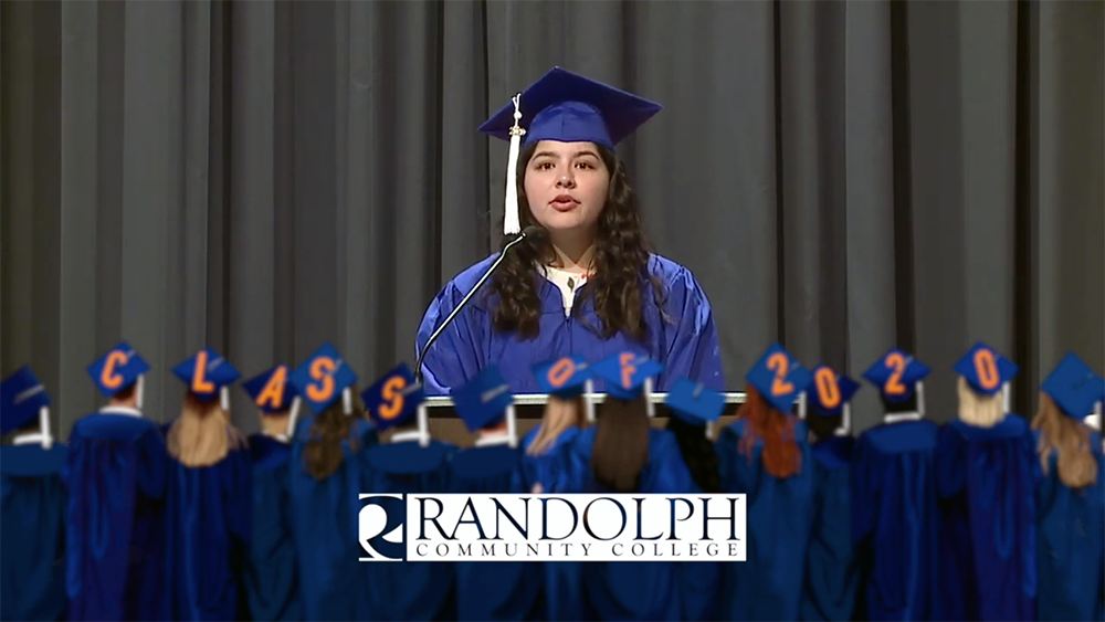 Yasmin Cervantes, Randolph Community College Student Government Association President, spoke at RCC's virtual 2020 Curriculum Graduation, which debuted online June 8.