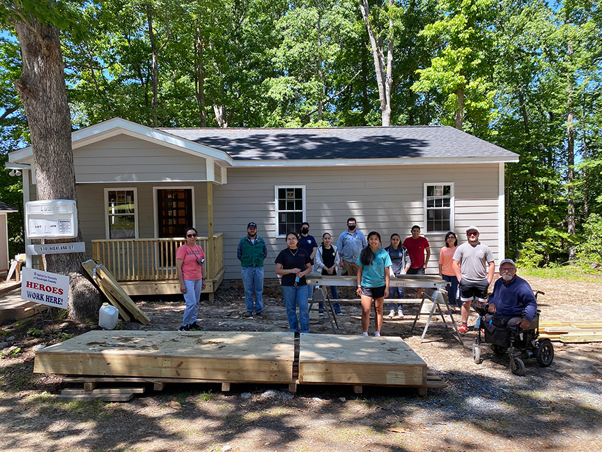 RCC PTK members and advisors volunteer with Habitat for Humanity of Randolph County