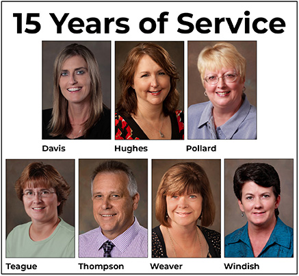 15 years of service honorees