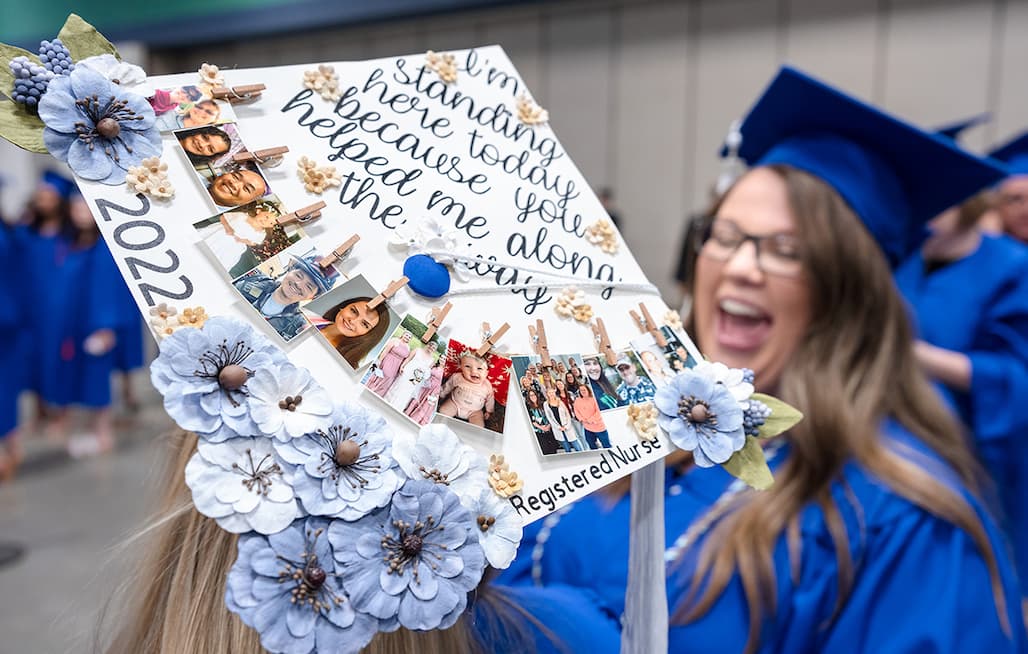 One of the many decorated mortar boards seen at Randolph Community College's 2022 Curriculum Graduation, held Wednesday, May 11, at the Special Events Center of the Greensboro Coliseum Complex.