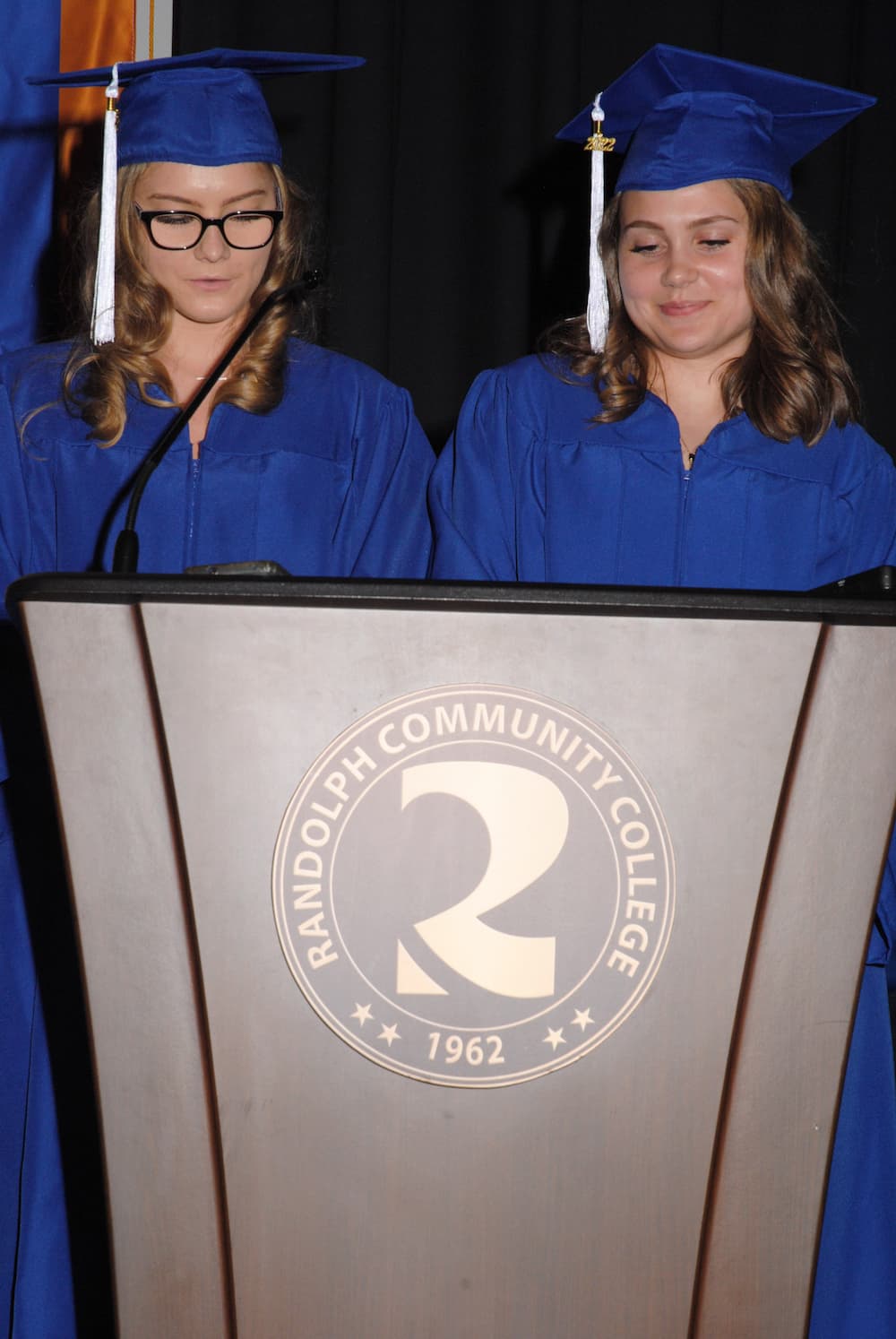 Raini and Hyland Markwood speak at the graduation