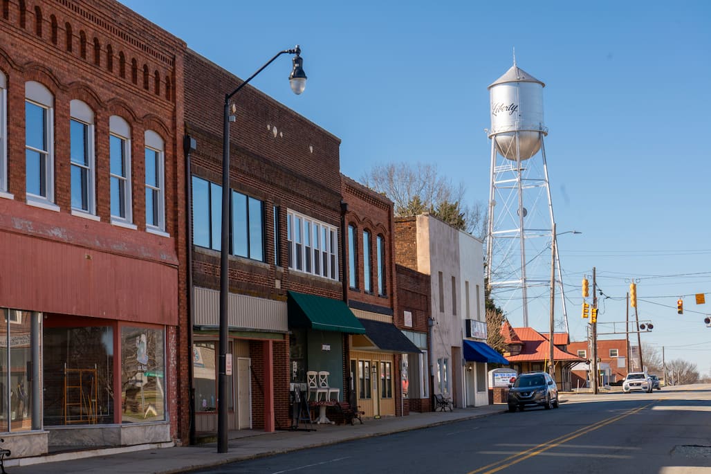 Photo of downtown Liberty, N.C.