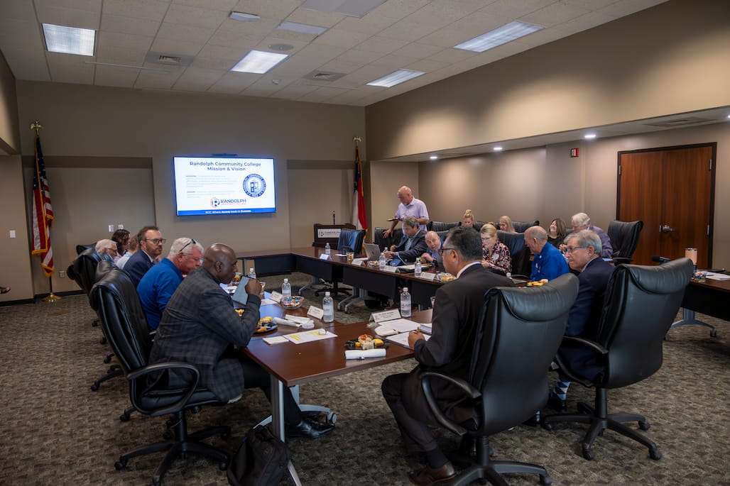 Photo of the Randolph Community College Board of Trustees during its September 2026 meeting.