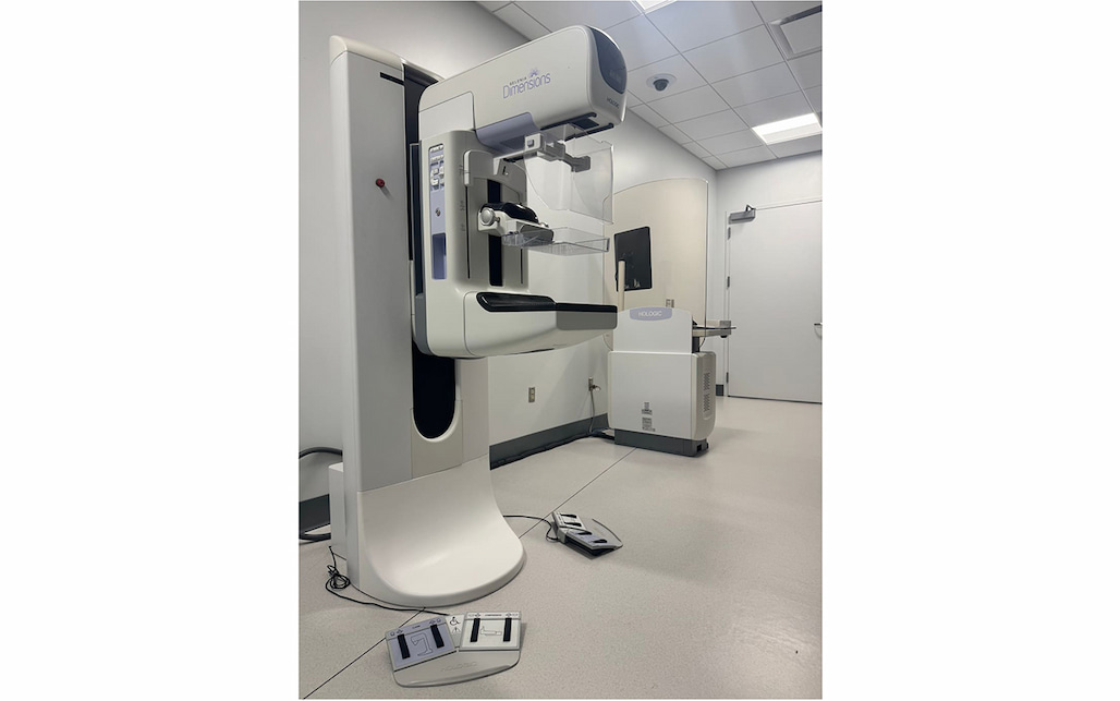 Photo of a Hologic mammography simulation unit.